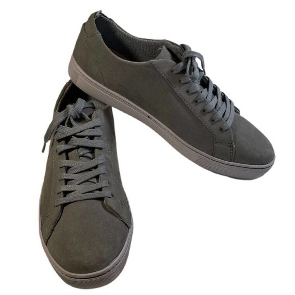 TRAIL Mens Gray Suede Leather Low Top‎ Sneakers Lace Up Casual Shoes Size 41M